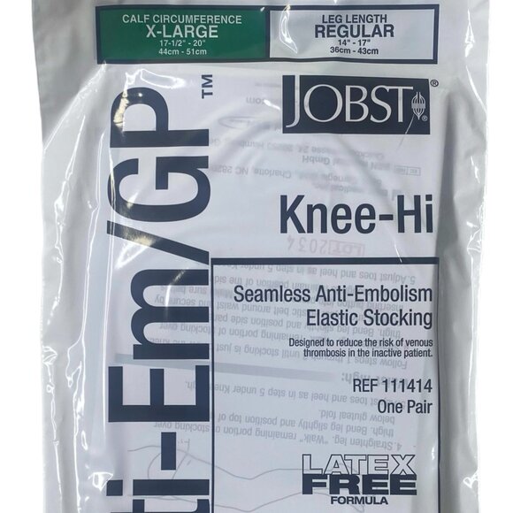 JOBST Knee-Hi Seamless Elastic Stockings 12 ANTI-EM/GP X-Large NEW IN BOX - Picture 4 of 8